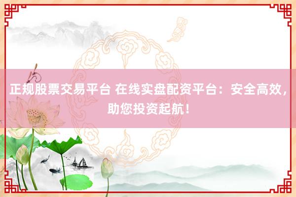 正规股票交易平台 在线实盘配资平台：安全高效，助您投资起航！