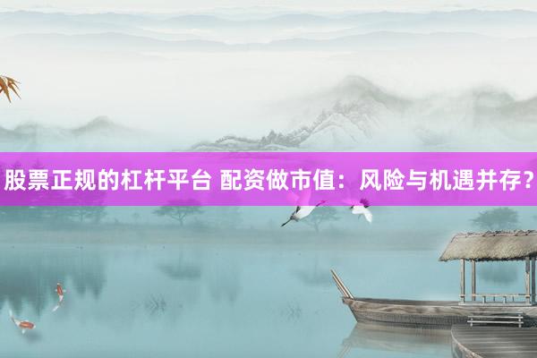 股票正规的杠杆平台 配资做市值：风险与机遇并存？