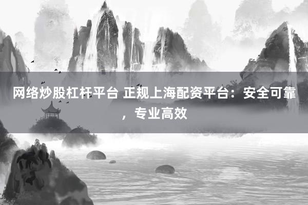 网络炒股杠杆平台 正规上海配资平台：安全可靠，专业高效