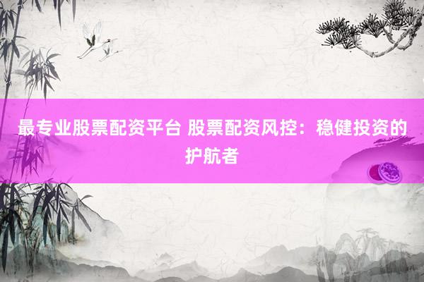 最专业股票配资平台 股票配资风控：稳健投资的护航者