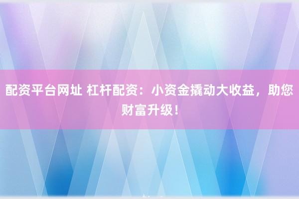 配资平台网址 杠杆配资：小资金撬动大收益，助您财富升级！