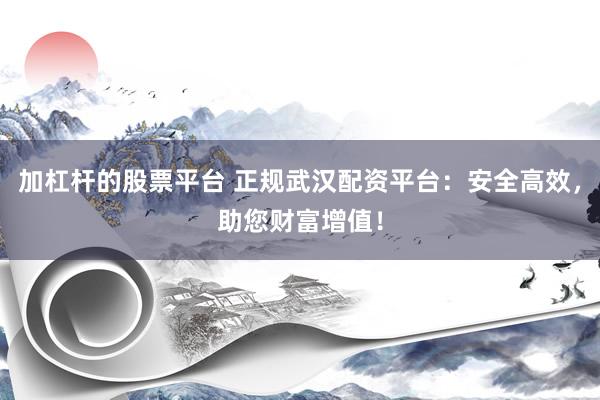 加杠杆的股票平台 正规武汉配资平台：安全高效，助您财富增值！