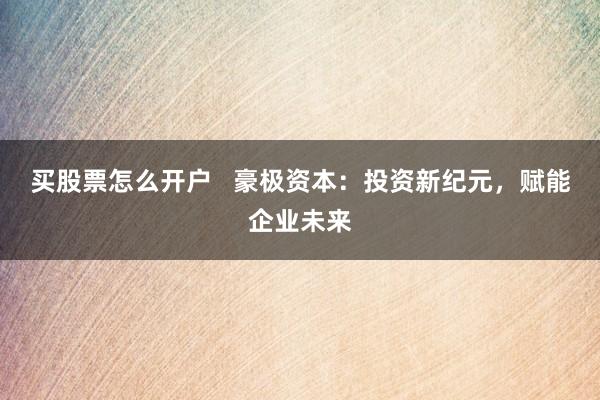 买股票怎么开户   豪极资本:投资新纪元,赋能企业未来