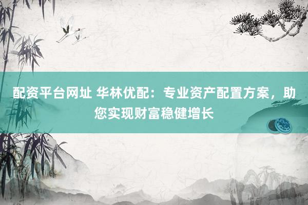 配资平台网址 华林优配:专业资产配置方案,助您实现财富稳健增长